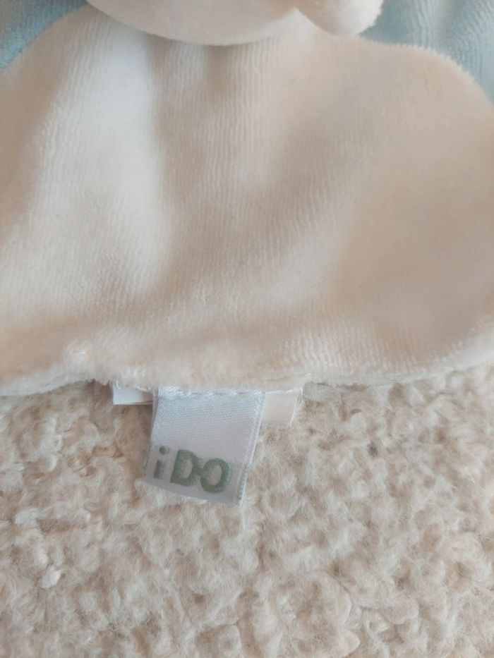 Ido - doudou ours blanc et bleu - photo numéro 4