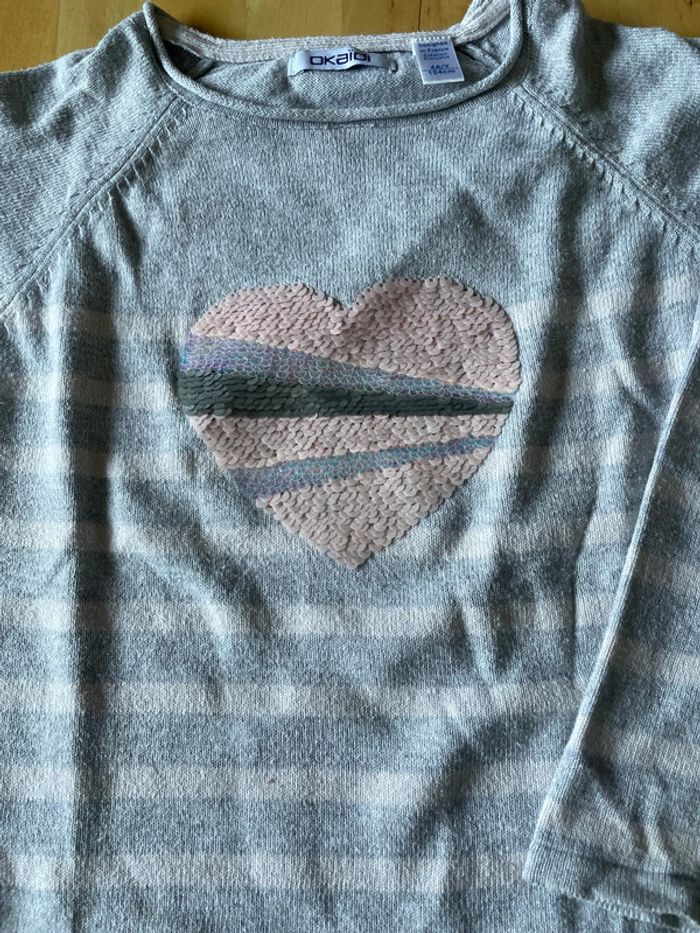 Pull léger à sequins réversibles okaidi 4 ans - photo numéro 3