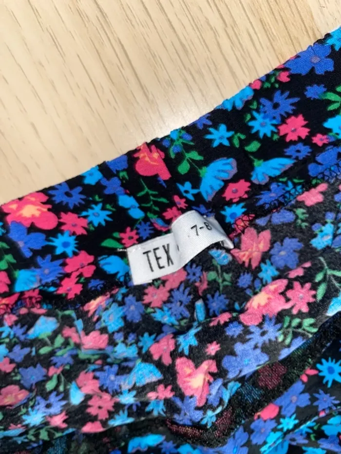 Jupe fille 6 7 8 ans fleurs tex été voile mousseline légère - photo numéro 2