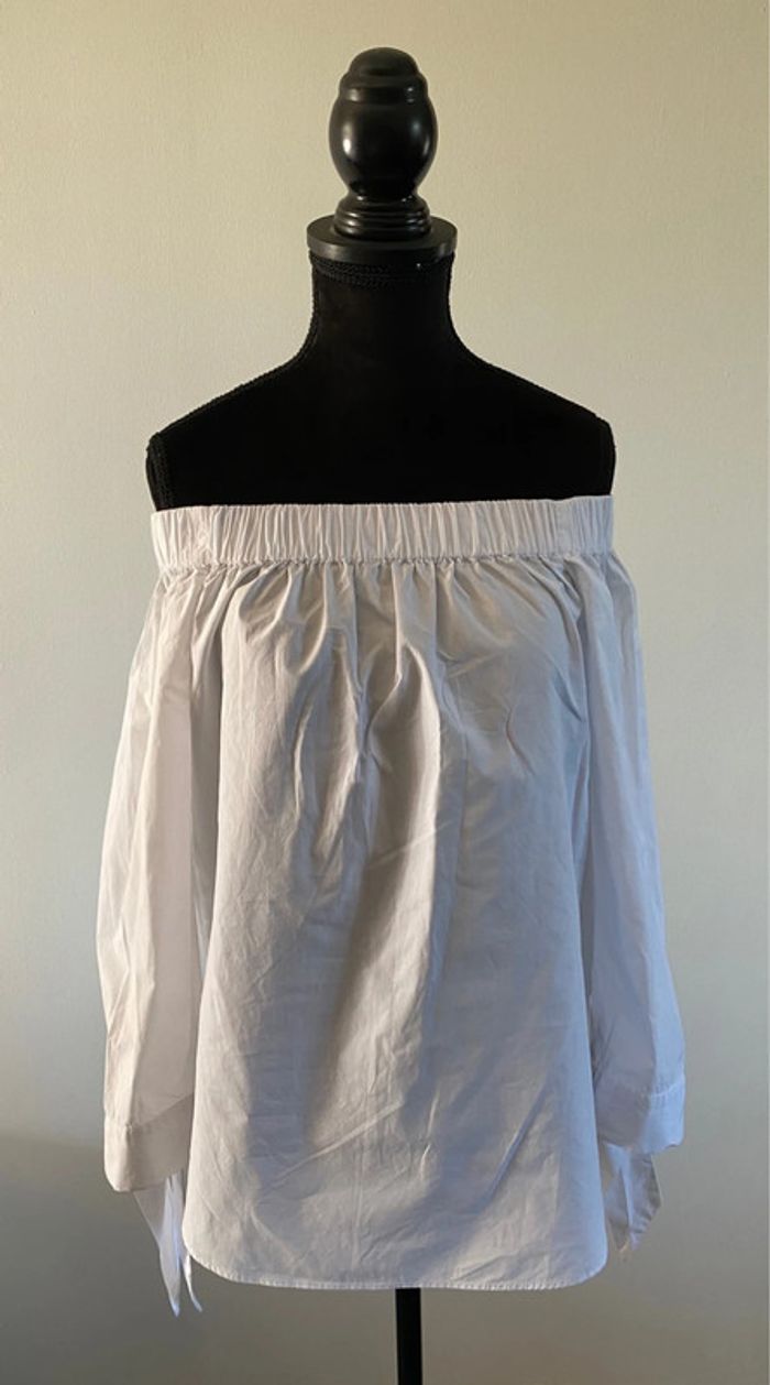 Chemise blouse Mango blanche taille XS épaules dénudées - photo numéro 3