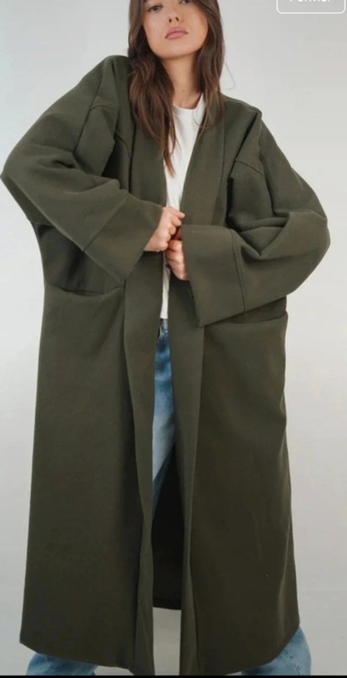 Manteau kaki oversize taille Unique - photo numéro 3