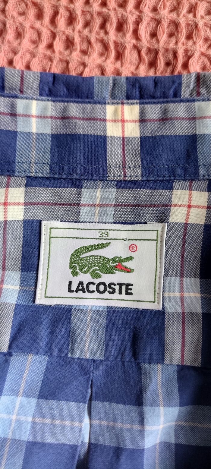 Chemisette carreaux Lacoste taille 39 - photo numéro 2