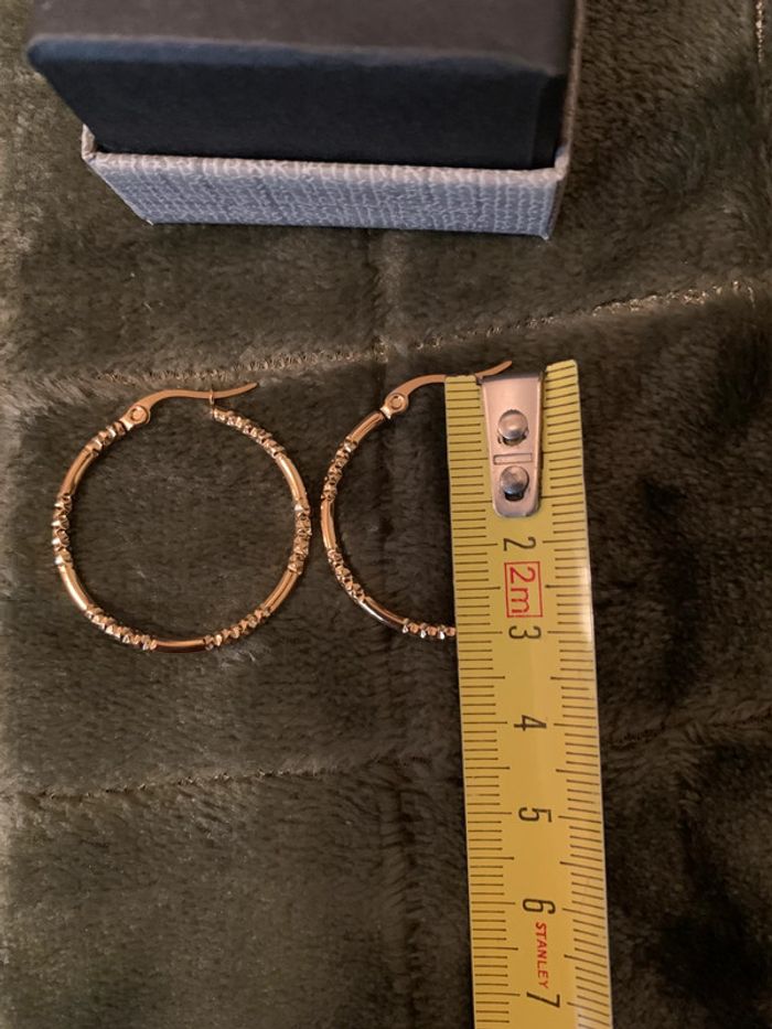 Créoles rétro style vintage en acier inoxydable - photo numéro 3