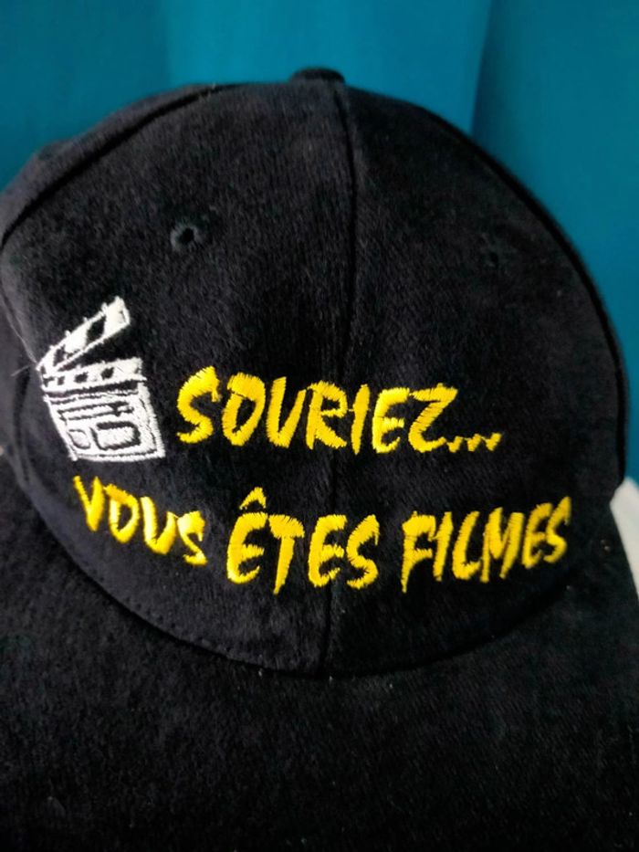 Casquette noire : Souriez vous êtes filmés – Taille 58 - photo numéro 2