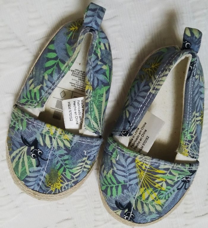 H&M chaussures espadrilles palmiers jungle