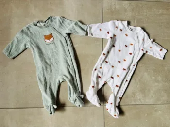 Magnifiques pyjamas velours renard bébé 3 mois