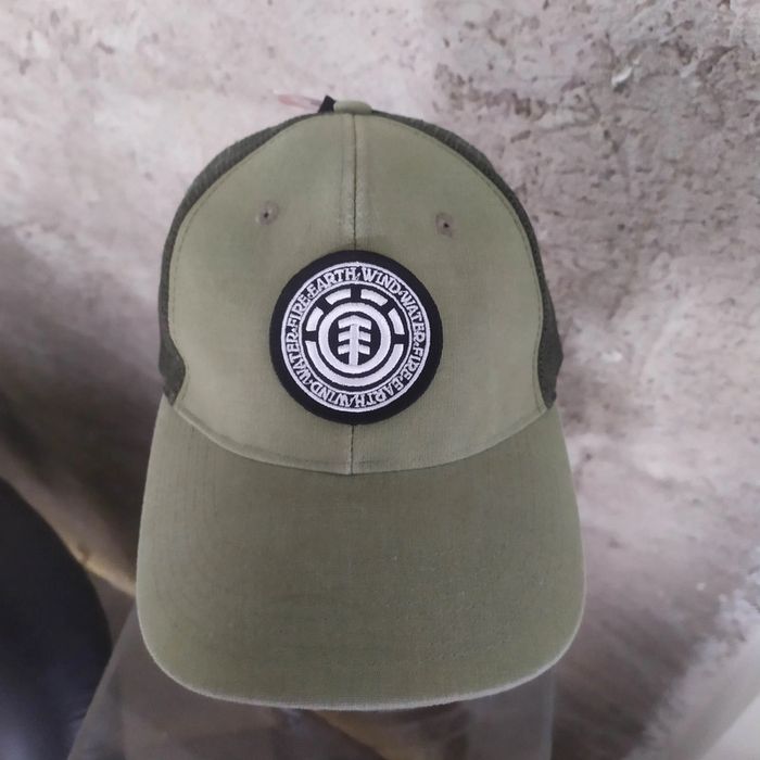 Casquette vintage skate surf streetwear Element réglable army green
