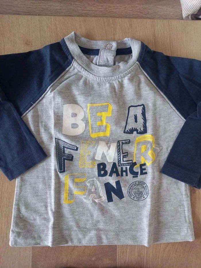 Lot de 2 t-shirts manches longues 6 mois - photo numéro 3