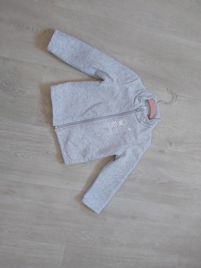 🦋 Veste Zippee Sweat gris - photo numéro 2