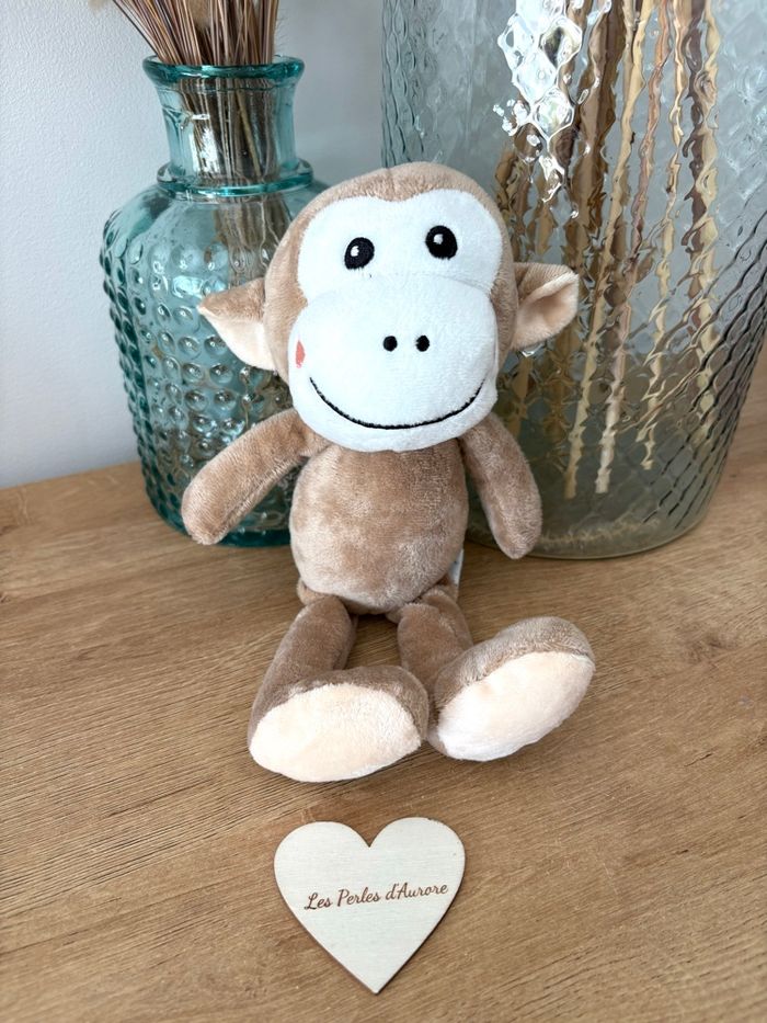 Doudou singe marron beige - photo numéro 1