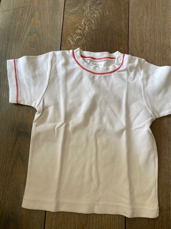 T-shirt blanc et rouge 18 mois
