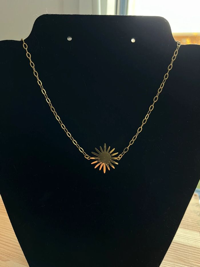 Collier chaîne acier inoxydable soleil - photo numéro 3