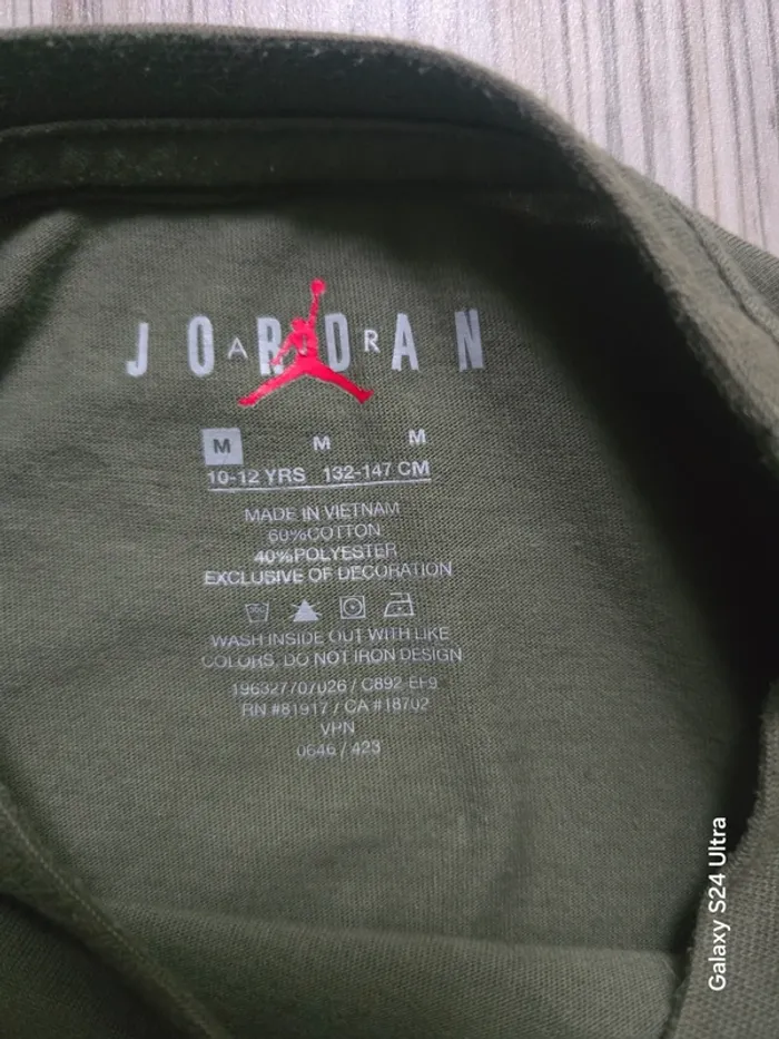 T-shirt kaki - Jordan - Taille M - 10/12 ans - photo numéro 3
