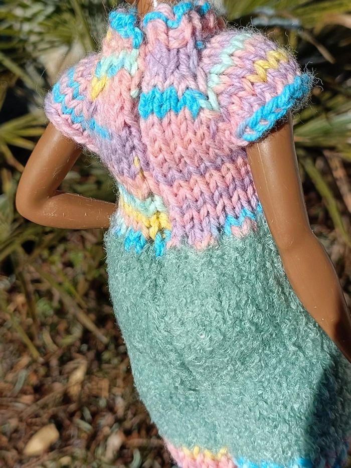 Robe multicolore pour poupée barbie - photo numéro 6