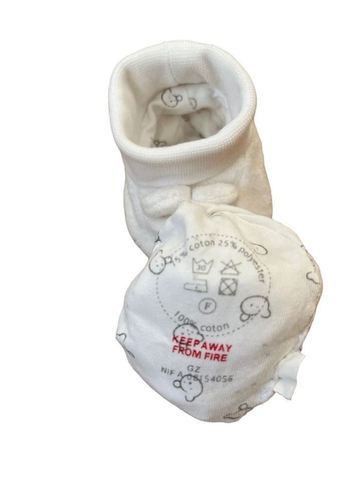 Chaussons naissance bébé blancs à oreilles - Absorba 0/1 mois - photo numéro 3