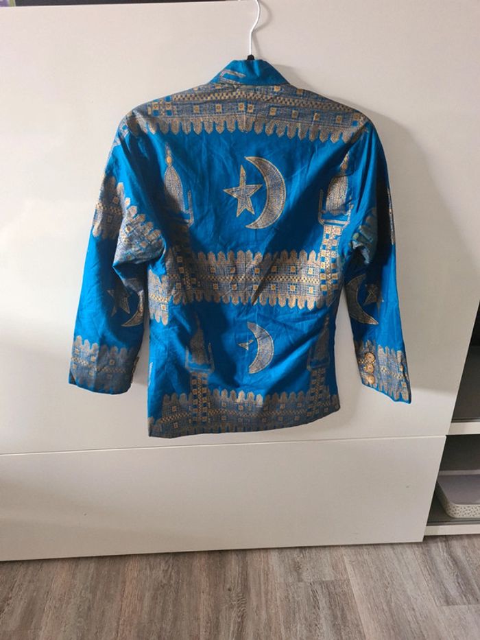 Veste vintage bleu et dorée - photo numéro 4