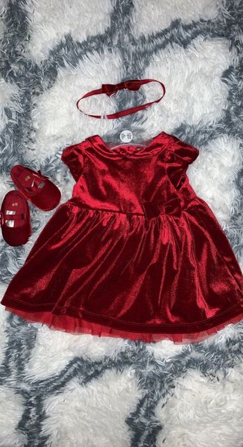 Robe velours + bandeau et ballerines