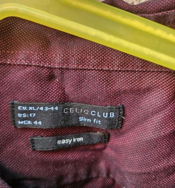 Chemise homme manche longue rouge/bordeaux - photo numéro 4