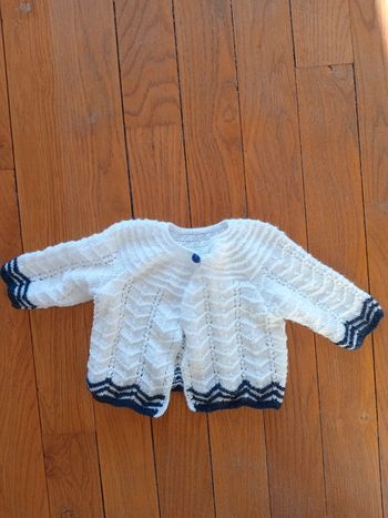 Gilet fille ou garçon, mixte, hiver tricot fait main 1-3 mois