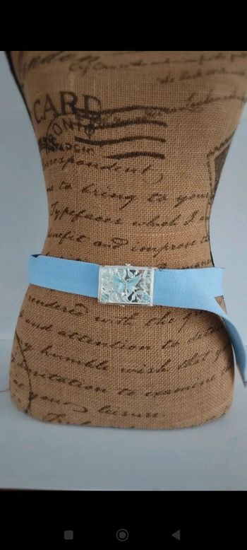 Ceinture bleu boucle papillon femme ajustable
