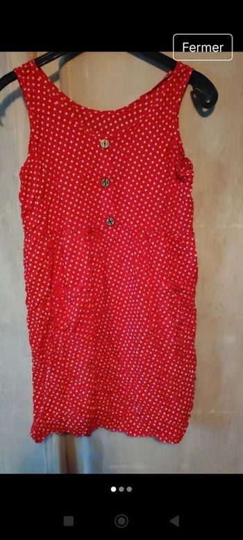 Petite tunique rouge à pois