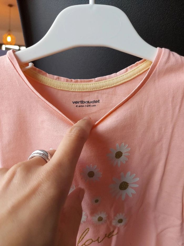 Tee-shirt manches courtes Vertbaudet 4 ans rose - photo numéro 6