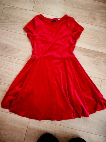 Robe noël rouge velour fille okaidi