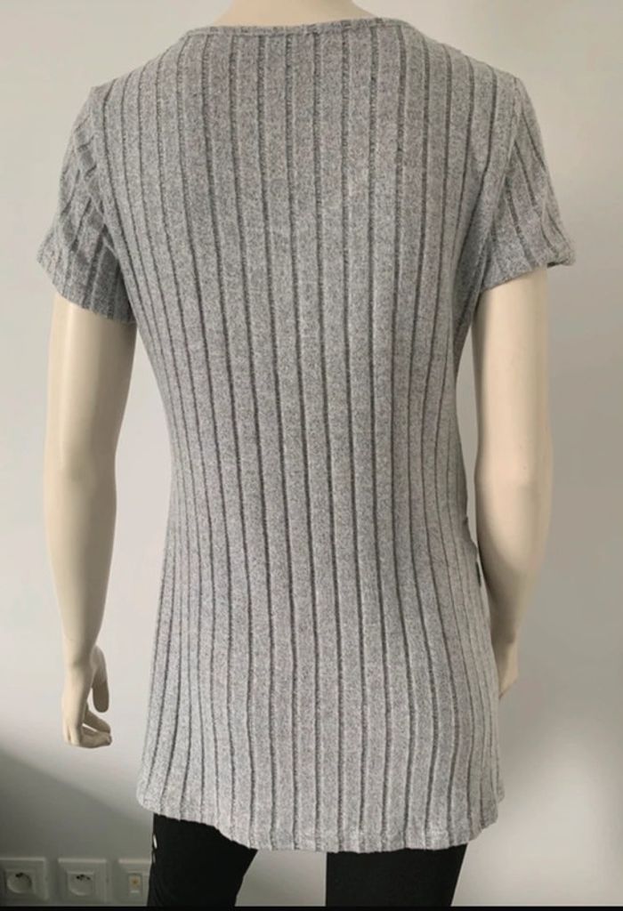 Top tunique gris manches courtes taille L ou 40/42 - photo numéro 6