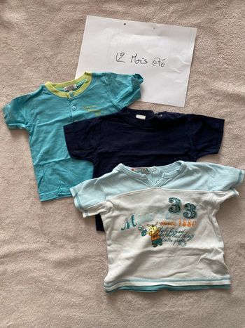 Lot de 3 T-shirts Manches Courtes - 12 mois - Mini gang, In extenso & autre - TBE