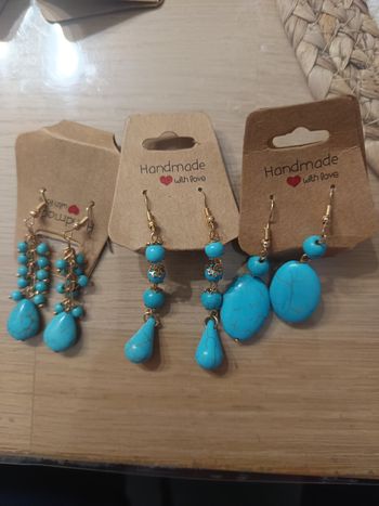 Lot de 3 paires de boucles d'oreilles neuf