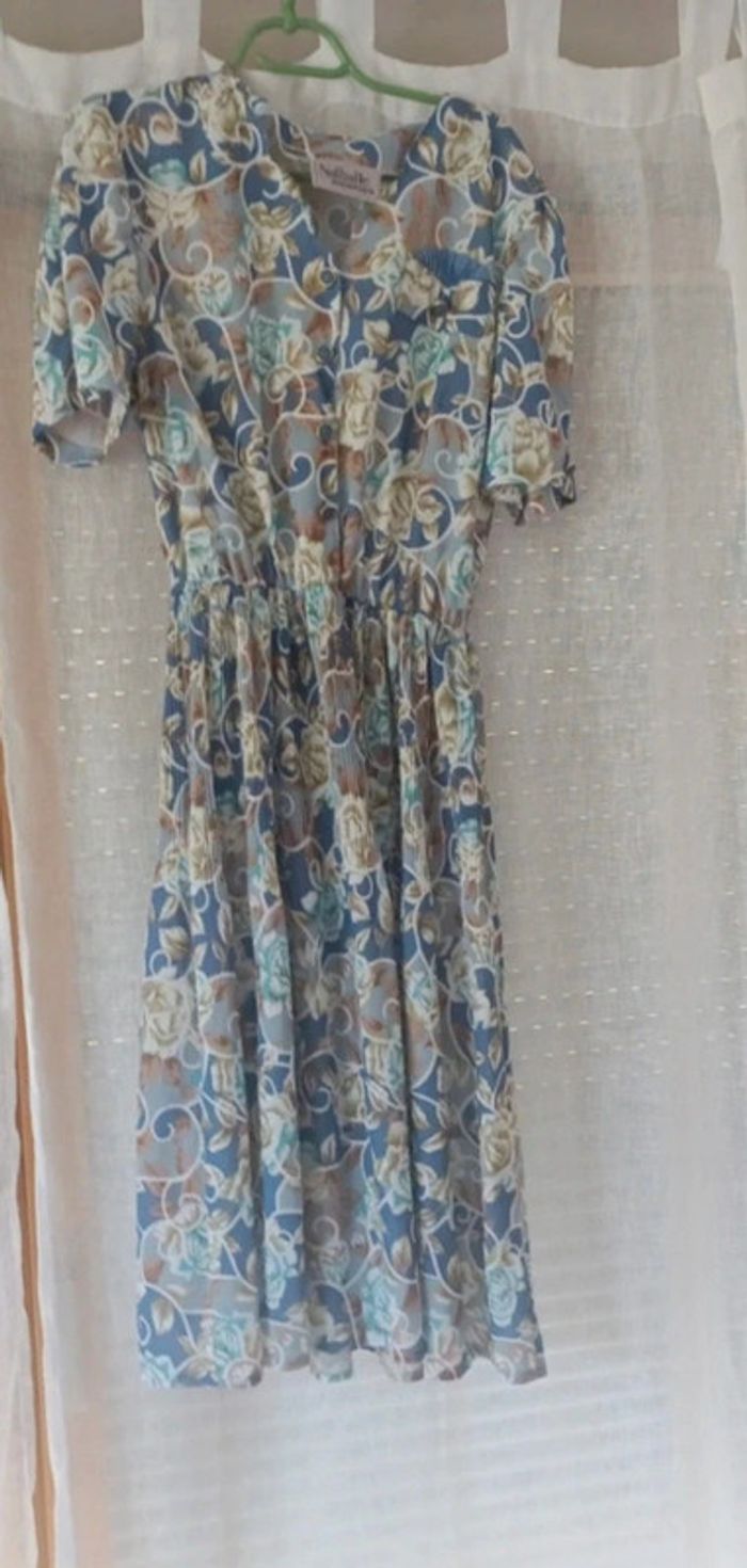 Robe bleue fleurie Nathalie Andersen