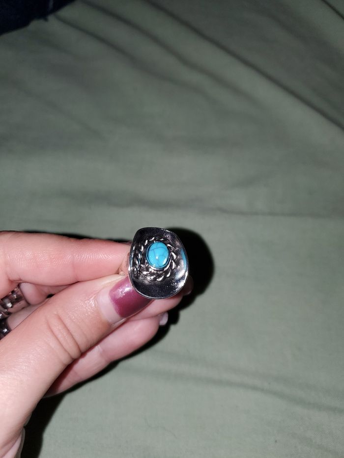 Bague turquoise unique - photo numéro 2