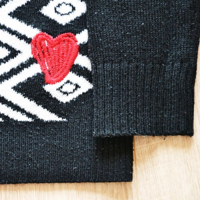 Desigual Pull Acrylique Col évasé Noir et Blanc Femme Exclusive Collection Vintage (Taille S) - photo numéro 10