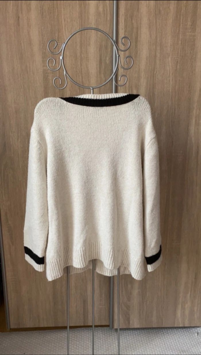 Pull blanc et noir M/L - Pimkie - photo numéro 4