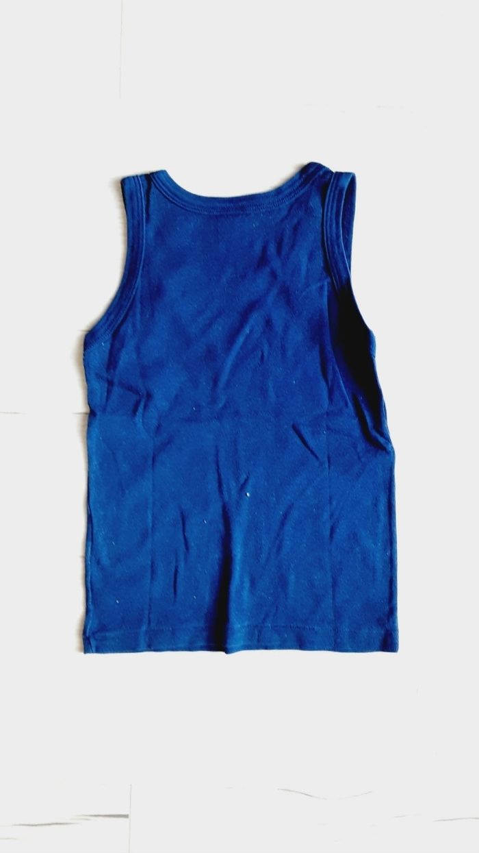 Vêtement garçon tee-shirt débardeur bleu marine Petit Bateau 5 ans - photo numéro 3