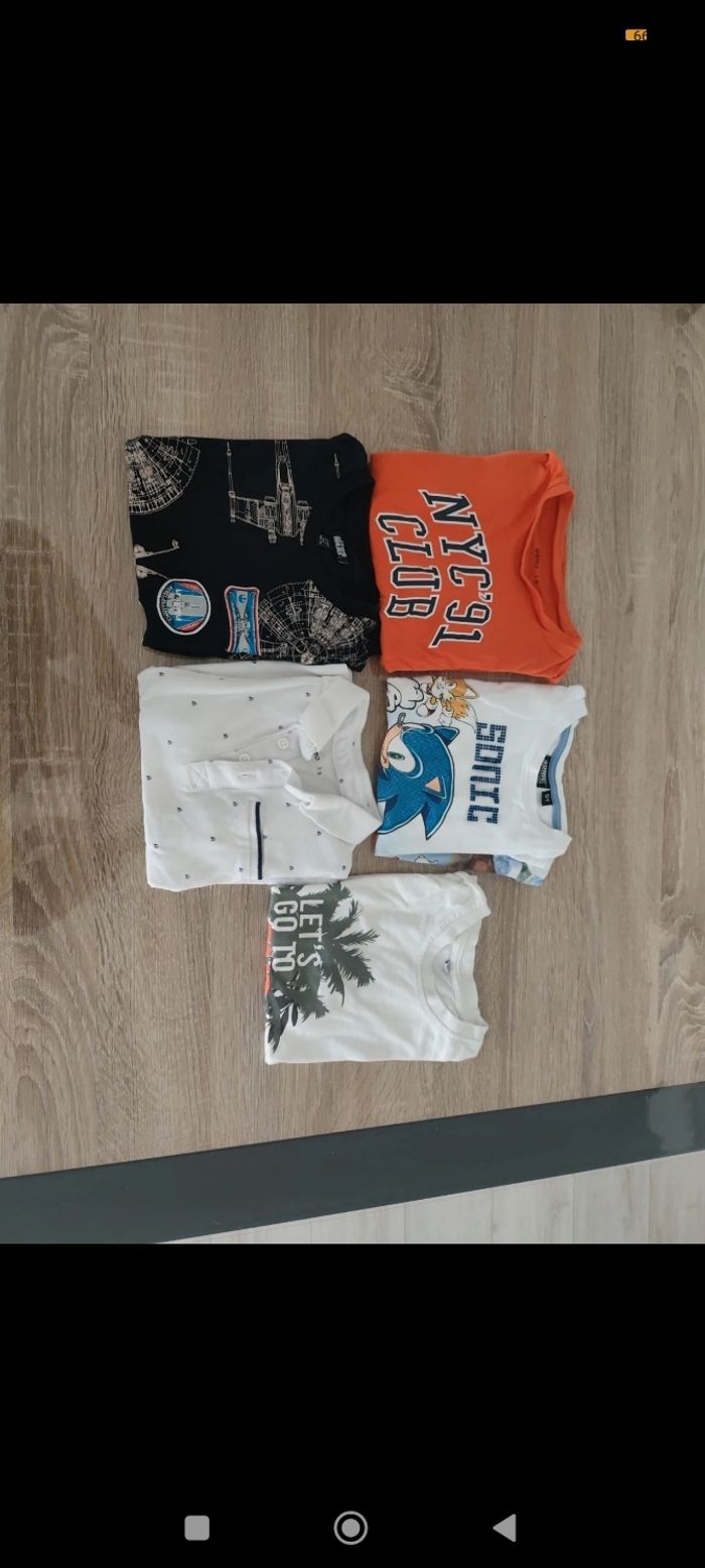 Lot 5 tee-shirts manches longues et courtes garçon 5 ans