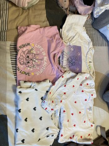 Lot 4 tee shirt manches longues fille