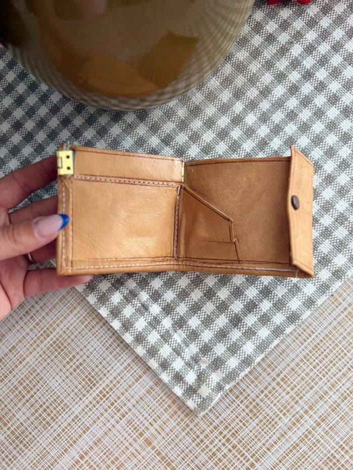 Porte monnaie 100% cuir - à motif - fabrication artisanale - photo numéro 2