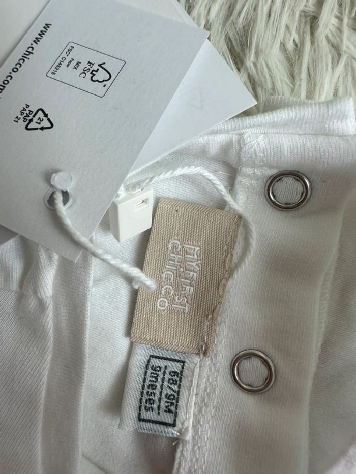 Robe Vichy blanche et noire Chicco taille 9 mois - photo numéro 4