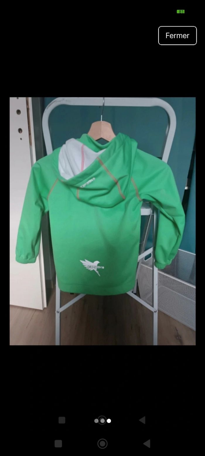 Veste mi saison icepeak, vert et rose taille 3/4 ans - photo numéro 2