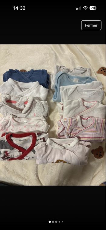Lots de 11 bodys 1 mois 