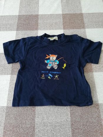 TS 18 mois bleu manches courtes ourson orchestra