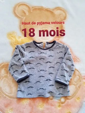 Haut de pyjama velours 18 mois