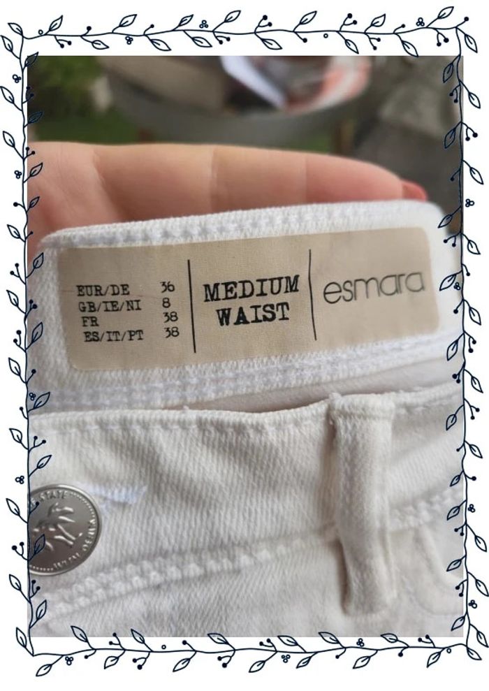 Short en jean blanc uni - photo numéro 6