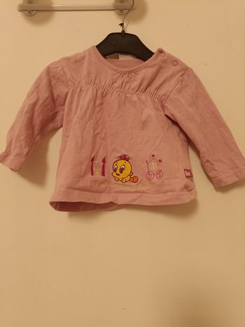 T-shirt Manches Longues Baby Looney Tunes – Titi Princesse – 12mois