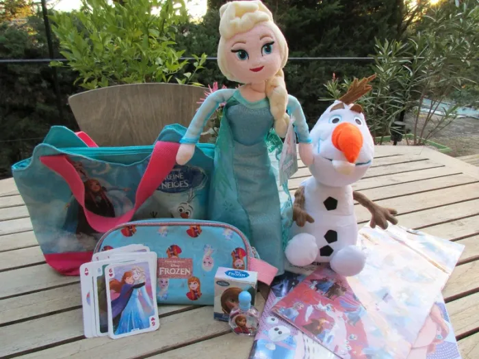 lot disney 26 objets elsa reine des neiges+stickers