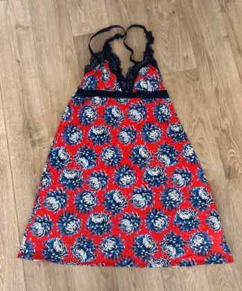 Morgan lingerie, nuisette, rouge, imprimée, florale, femme, taille 38/40