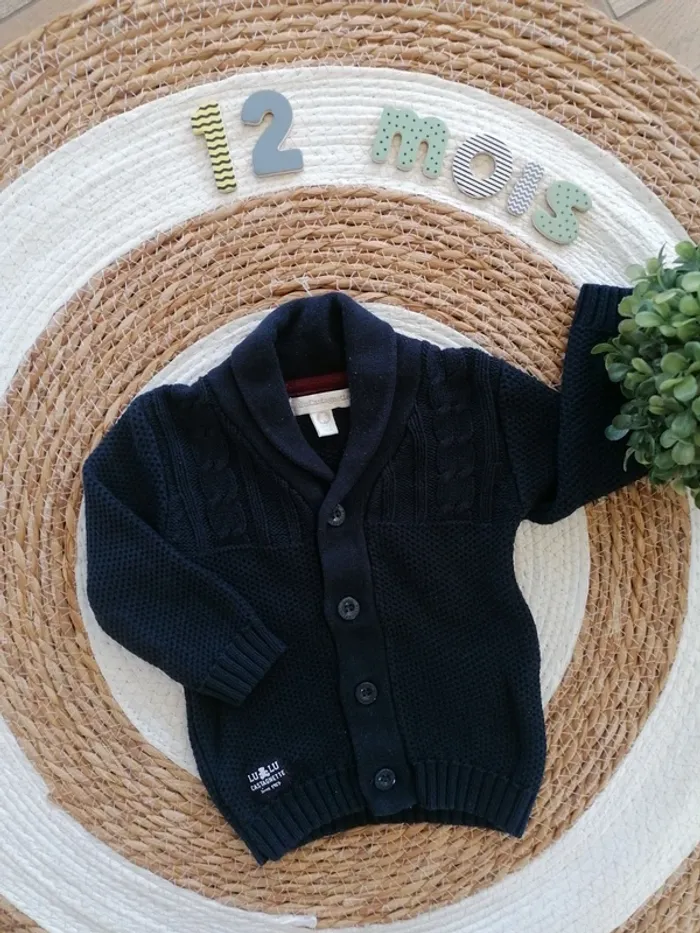 Gilet bleu marine - Lulu Castagnette - 12 mois