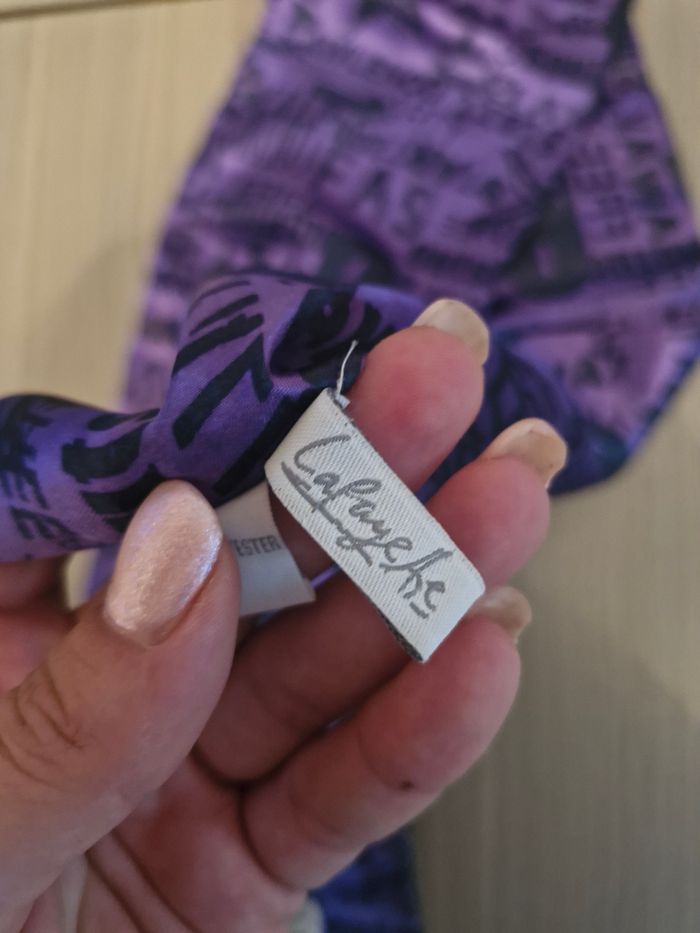 Foulard long et fin effet satin Violet - photo numéro 2