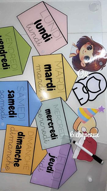 Frise des jours , activité enfant maternelle
